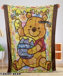 Disney Cartoon Winnie The Pooh With Jars Of Honey Blanket Customize Blanket