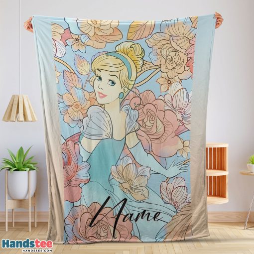Disney Cinderella Elegant Princess Bloom Blanket Fleece Customized Blanket