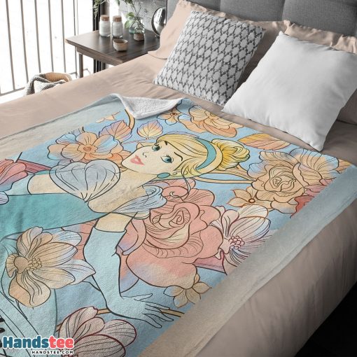 Disney Cinderella Elegant Princess Bloom Blanket Fleece Customized Blanket