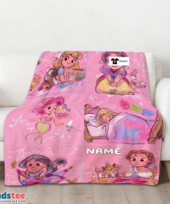 Disney Cute Kids Princess Sketches Blanket Fleece Customized Blanket