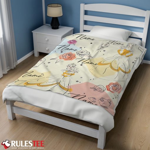 Disney Elegant Princess Belle Blanket Fleece Customized Blanket