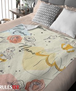 Disney Elegant Princess Belle Blanket Fleece Customized Blanket