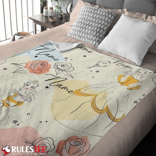 Disney Elegant Princess Belle Blanket Fleece Customized Blanket