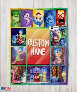 Disney Inside Out Colorful Collage Blanket Fleece Customized Blanket