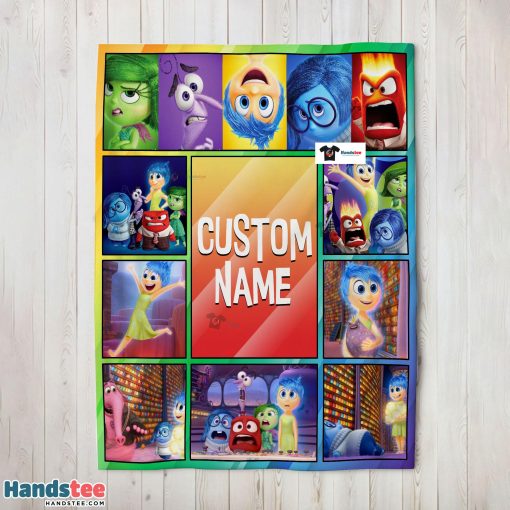 Disney Inside Out Colorful Collage Blanket Fleece Customized Blanket