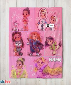 Disney Kids Princess Sketches Blanket Fleece Customized Blanket
