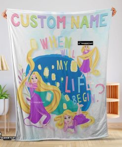 Disney Long Hair Princess Rapunzel Princess Blanket Fleece Customized Blanket