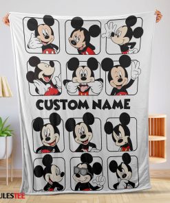 Disney Mickey And Friends Mickey Mouse Moods Blanket – Customize Blanket-mk-01