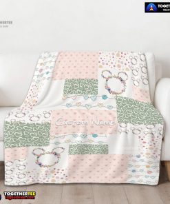 Disney Mickey Logo Heart Texture Blanket Fleece Customized Blanket
