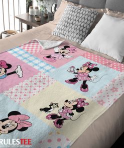 Disney Minnie Mouse Patchwork Pattern Blanket Fleece Customized Blanket
