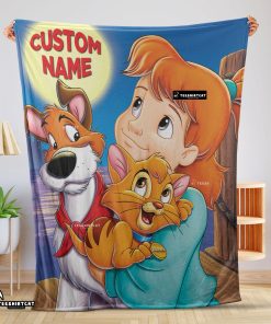 Disney Oliver & Company Jenny Foxworth Oliver Dodger Blanket Fleece Customized Blanket
