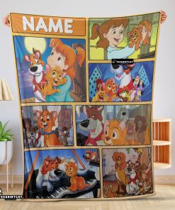 Disney Oliver & Company Jenny Foxworth Oliver Dodger With Friends Blanket Fleece Customized Blanket