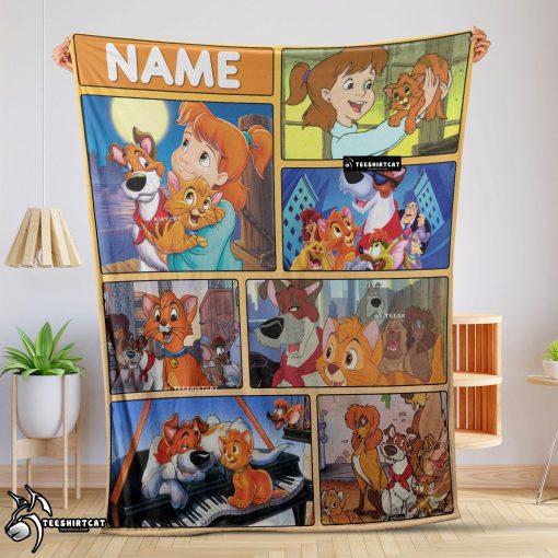 Disney Oliver & Company Jenny Foxworth Oliver Dodger With Friends Blanket Fleece Customized Blanket