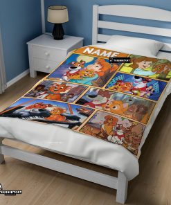 Disney Oliver & Company Jenny Foxworth Oliver Dodger With Friends Blanket Fleece Customized Blanket