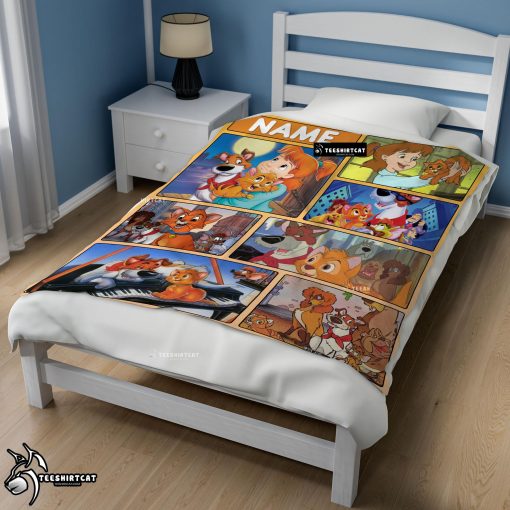 Disney Oliver & Company Jenny Foxworth Oliver Dodger With Friends Blanket Fleece Customized Blanket