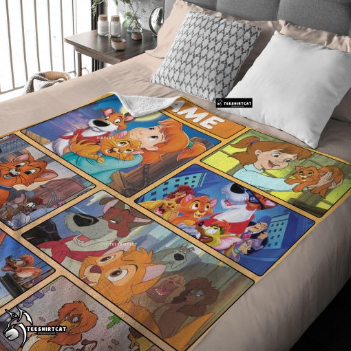 Disney Oliver & Company Jenny Foxworth Oliver Dodger With Friends Blanket Fleece Customized Blanket