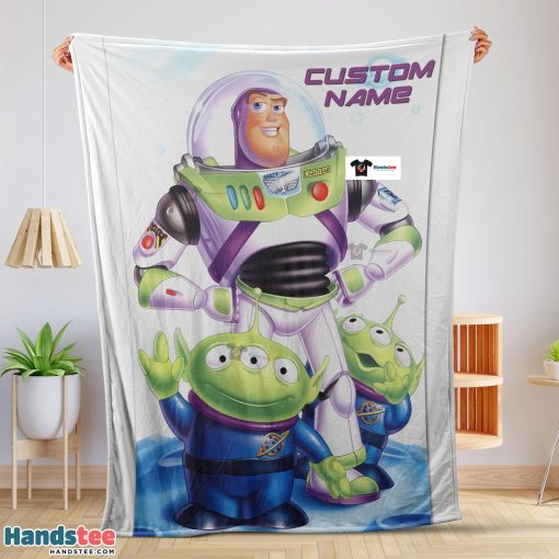 Disney Pixar Buzz Lightyear And The Little Green Men Fleece Customized Blanket