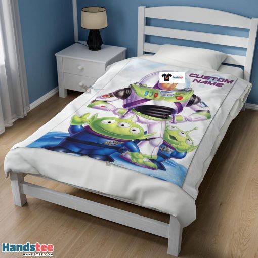 Disney Pixar Buzz Lightyear And The Little Green Men Fleece Customized Blanket