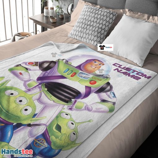 Disney Pixar Buzz Lightyear And The Little Green Men Fleece Customized Blanket