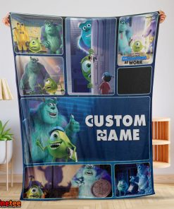 Disney Pixar Mike & Sulley Monsters Inc Blanket Fleece Customized Blanket