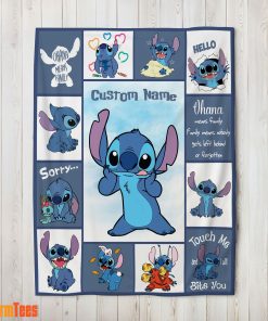 Disney Playful Stitch Collage Blanket Fleece Customized Blanket