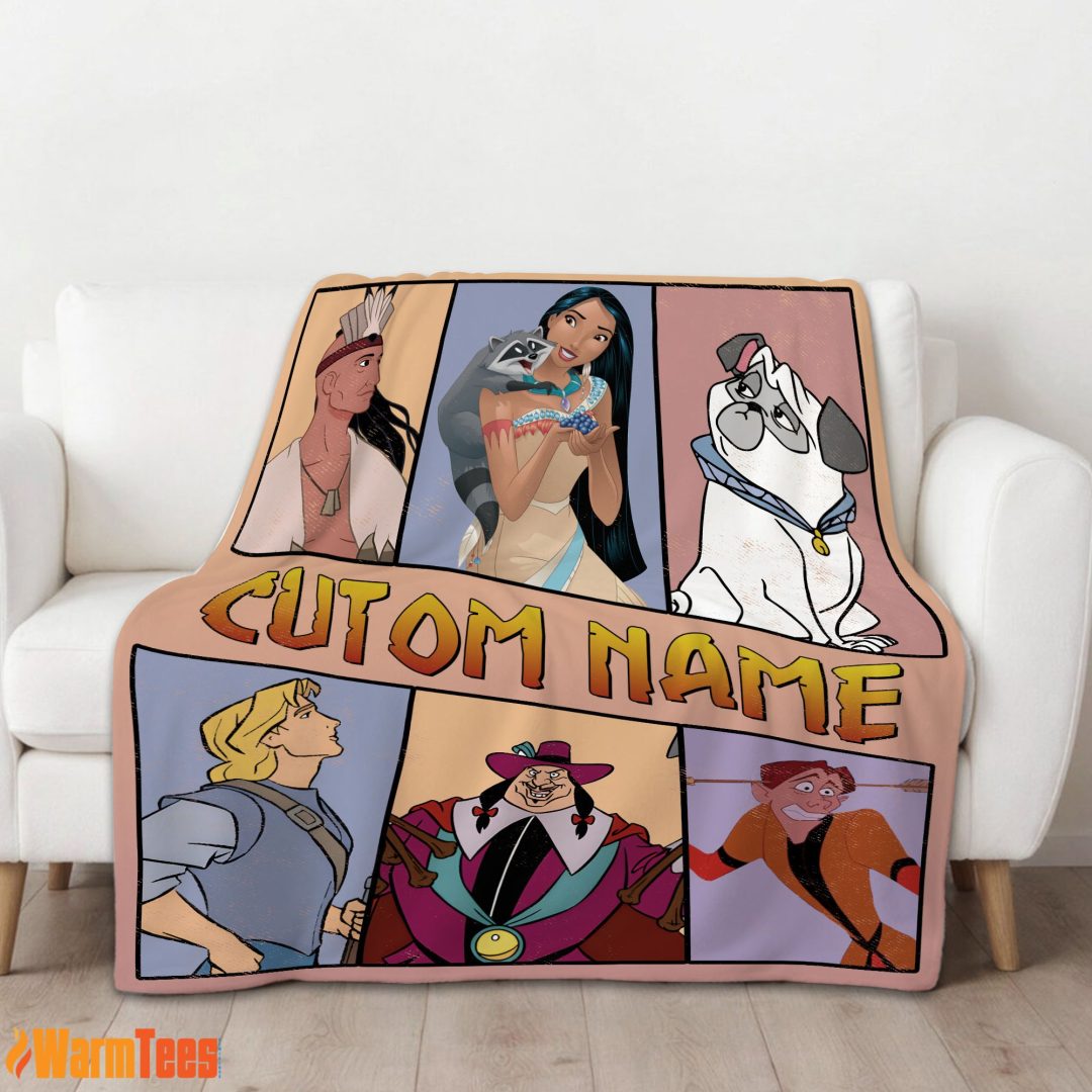 Disney Pocahontas Meeko Percy John Smith Blanket Fleece Customized Blanket-mk-01 Disney Pocahontas Meeko Percy John Smith Blanket Fleece Customized Blanket