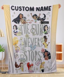 Disney Princess The Fun Never Stops Blanket Fleece Customized Blanket