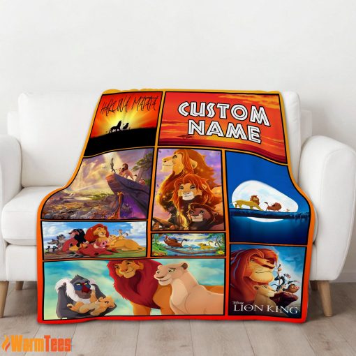 Disney Simba Mufasa Timon Pumbaa The Lion King Collage Blanket Fleece Customized Blanket