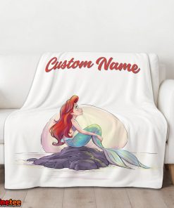 Disney The Little Mermaid Delicate And Painterly Blanket Fleece Customized Blanket
