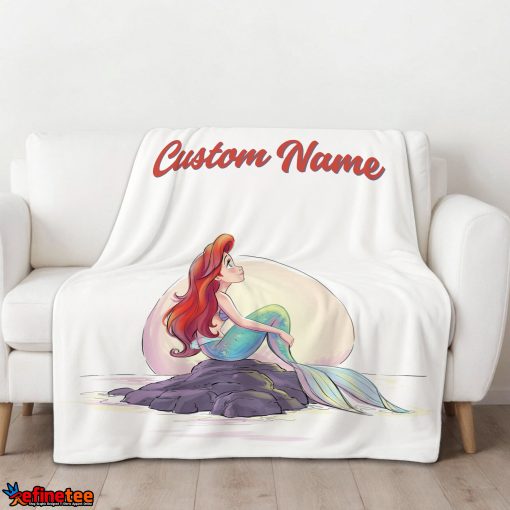 Disney The Little Mermaid Delicate And Painterly Blanket Fleece Customized Blanket