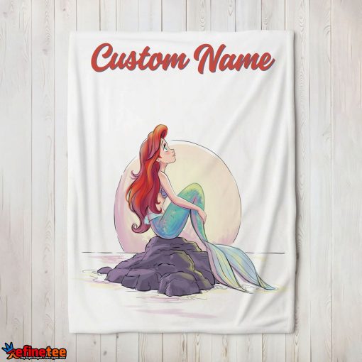 Disney The Little Mermaid Delicate And Painterly Blanket Fleece Customized Blanket