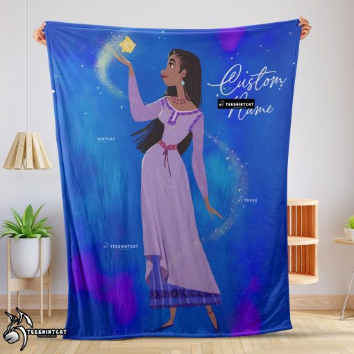 Disney Wish Asha Princess Blanket Fleece Customized Blanket