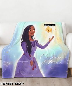 Disney Wish Asha Princess Star Blanket Fleece Customized Blanket