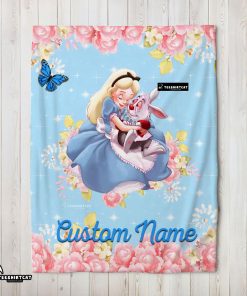 Disney Alice & The White Rabbit Alice In Wonderland Blanket Fleece Customized Blanket