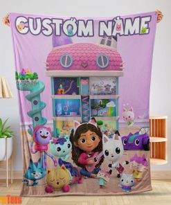 Disney's Gabby's Dollhouse With Our Cute Girl Fleece Customize Blanket-mk-01