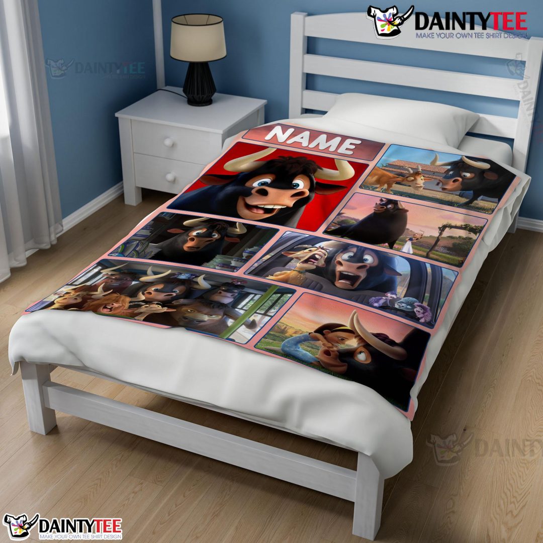 Ferdinand And Friends The Gentle Bull's Journey Blanket Fleece Customized Blanket-mk-02 Ferdinand And Friends The Gentle Bull's Journey Blanket Fleece Customized Blanket