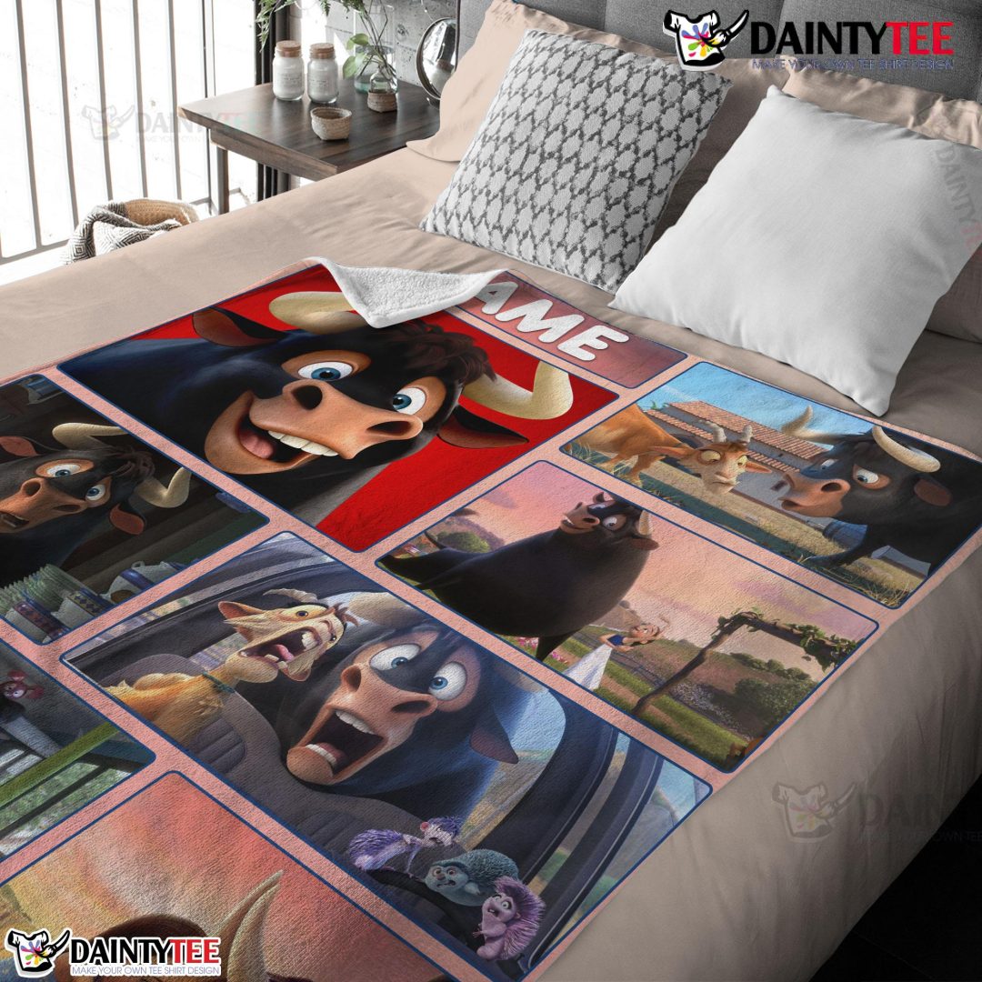 Ferdinand And Friends The Gentle Bull's Journey Blanket Fleece Customized Blanket-mk-03 Ferdinand And Friends The Gentle Bull's Journey Blanket Fleece Customized Blanket