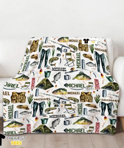 Fishing Tools Blanket Fleece Customized Blanket