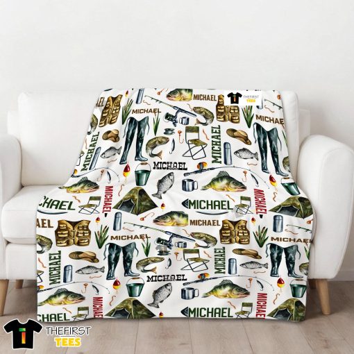 Fishing Tools Blanket Fleece Customized Blanket