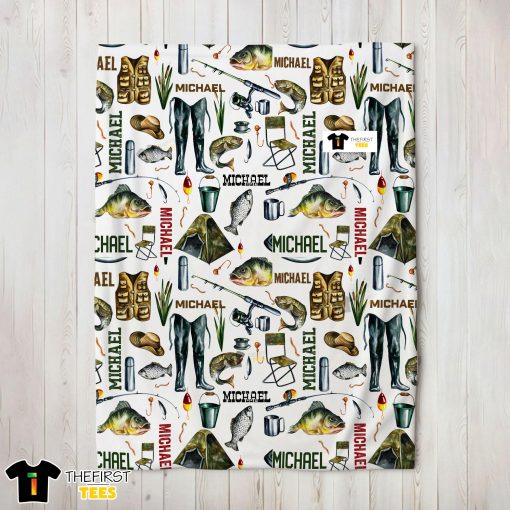 Fishing Tools Blanket Fleece Customized Blanket
