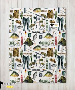 Fishing Tools Blanket Fleece Customized Blanket