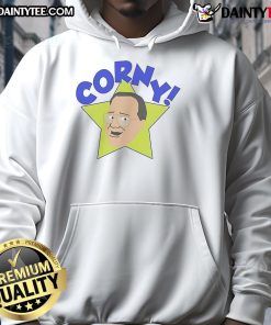 Funny Arcadian Vanguard Jim Cornette Corny Hoodie featuring a humorous design and vibrant colors for wrestling fans.