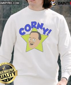 Funny Arcadian Vanguard Jim Cornette sweatshirt featuring humorous design and vibrant colors, perfect for wrestling fans.