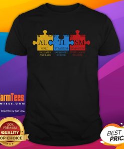 Funny Autism Awareness Chemistry Periodic Table Elets T-Shirt showcasing colorful elements and playful design for autism advocacy.