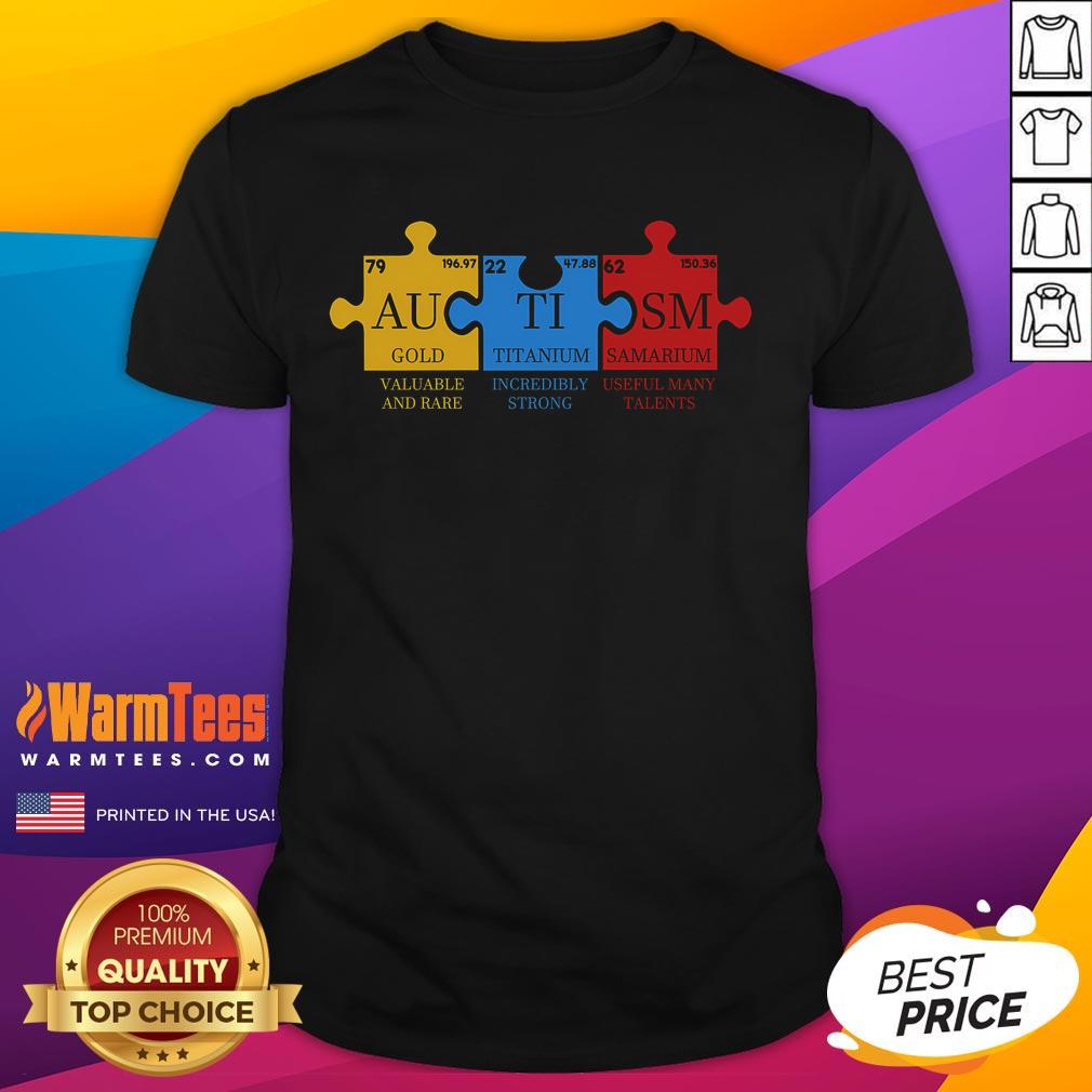 Funny Autism Awareness Chemistry Periodic Table Elets T Shirt Funny Autism Awareness Chemistry Periodic Table Elets T-Shirt showcasing colorful elements and playful design for autism advocacy.