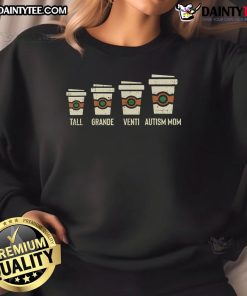 Funny Autism Mom Coffee Awareness sweatshirt for Mother's Day, featuring a playful design celebrating autism awareness.