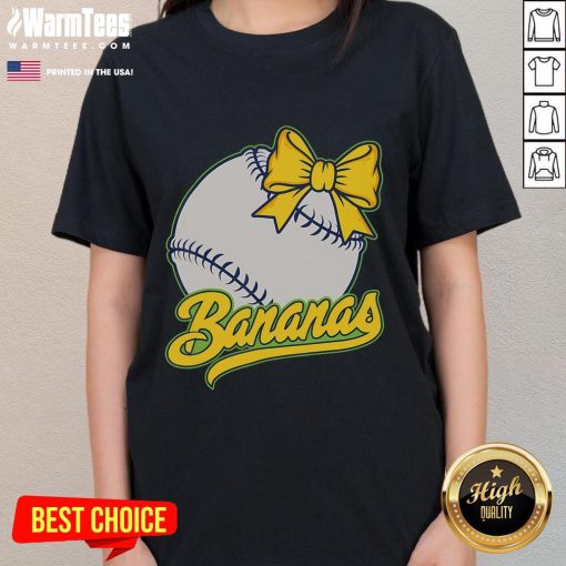 Funny banana baseball tee for fruit lovers, featuring a playful banana graphic perfect for casual wear.