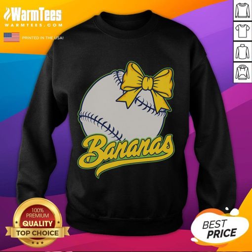 Funny Banana Baseball sweatshirt for banana fruit lovers featuring a playful banana graphic in vibrant colors.