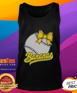 Funny banana baseball tank top for fruit lovers featuring a playful banana graphic and vibrant colors.