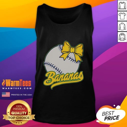 Funny banana baseball tank top for fruit lovers featuring a playful banana graphic and vibrant colors.